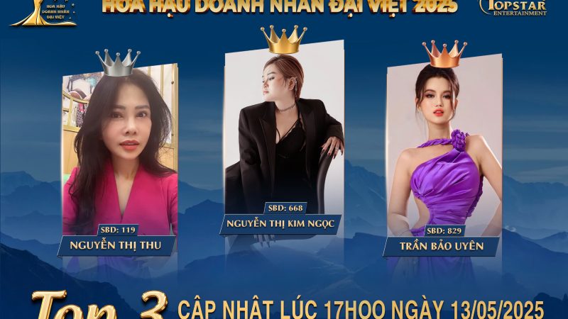 Top 3 Đường Đua Bảng Xếp Hạng “Người Đẹp Được Yêu Thích Nhất” Cuộc Thi Hoa Hậu Doanh Nhân Đại Việt 2025 “Lặng Sóng”